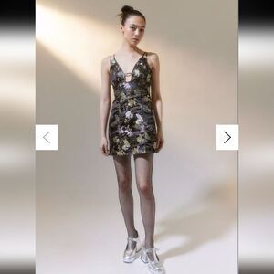 Urban Outfitters UO Cassie Satin Strappy Mini Dress M Medium Koi Fish